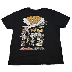 Green Day Dookie Album T-Shirt Size XL Black Vintage Y2k Graphic Band Tee Stoner